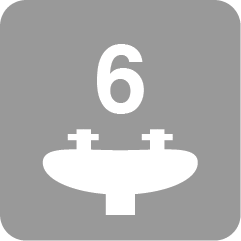 Six bathrooms